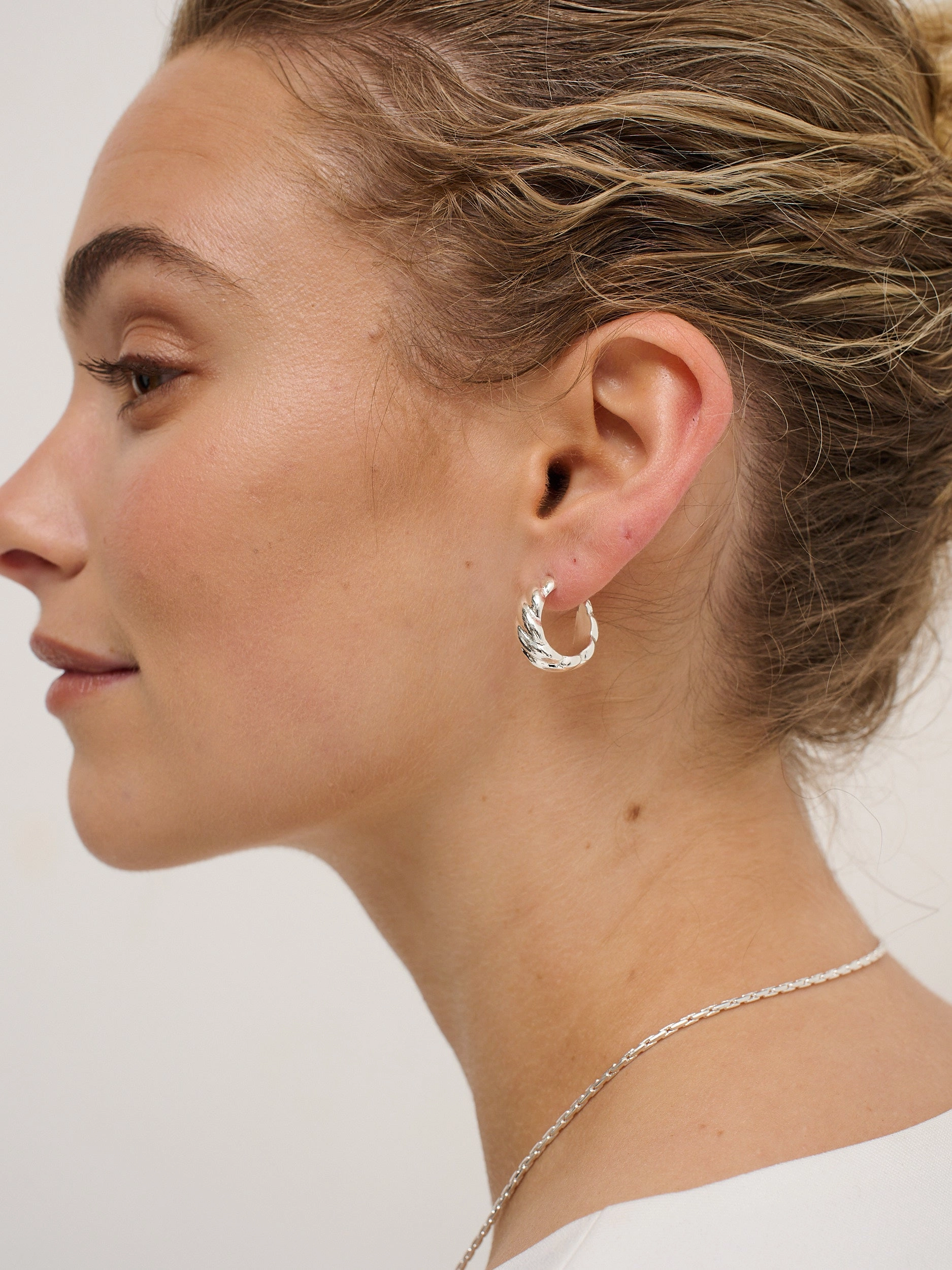 Camile Twist Sterling Silver Plated Earrings
