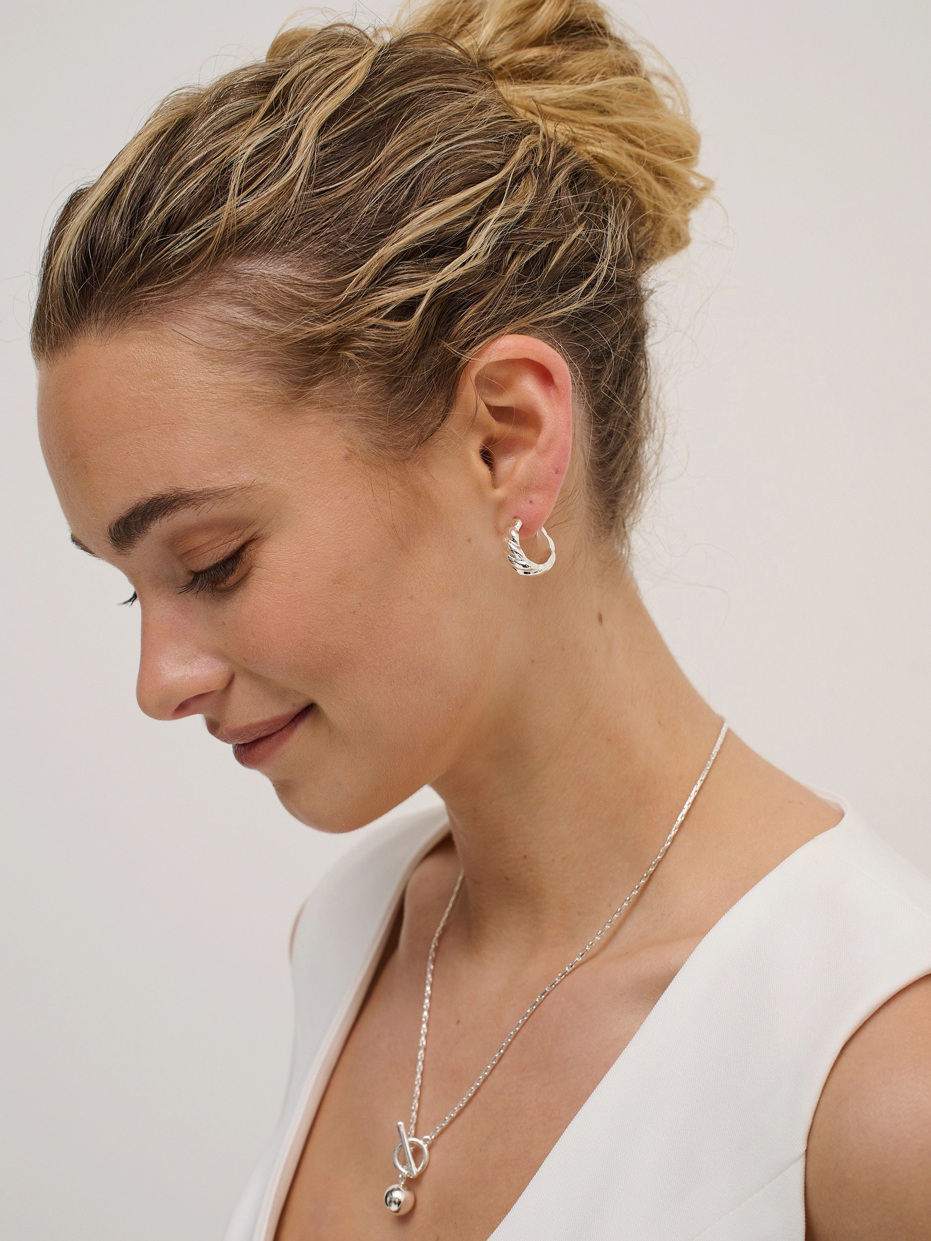 Camile Twist Sterling Silver Plated Earrings