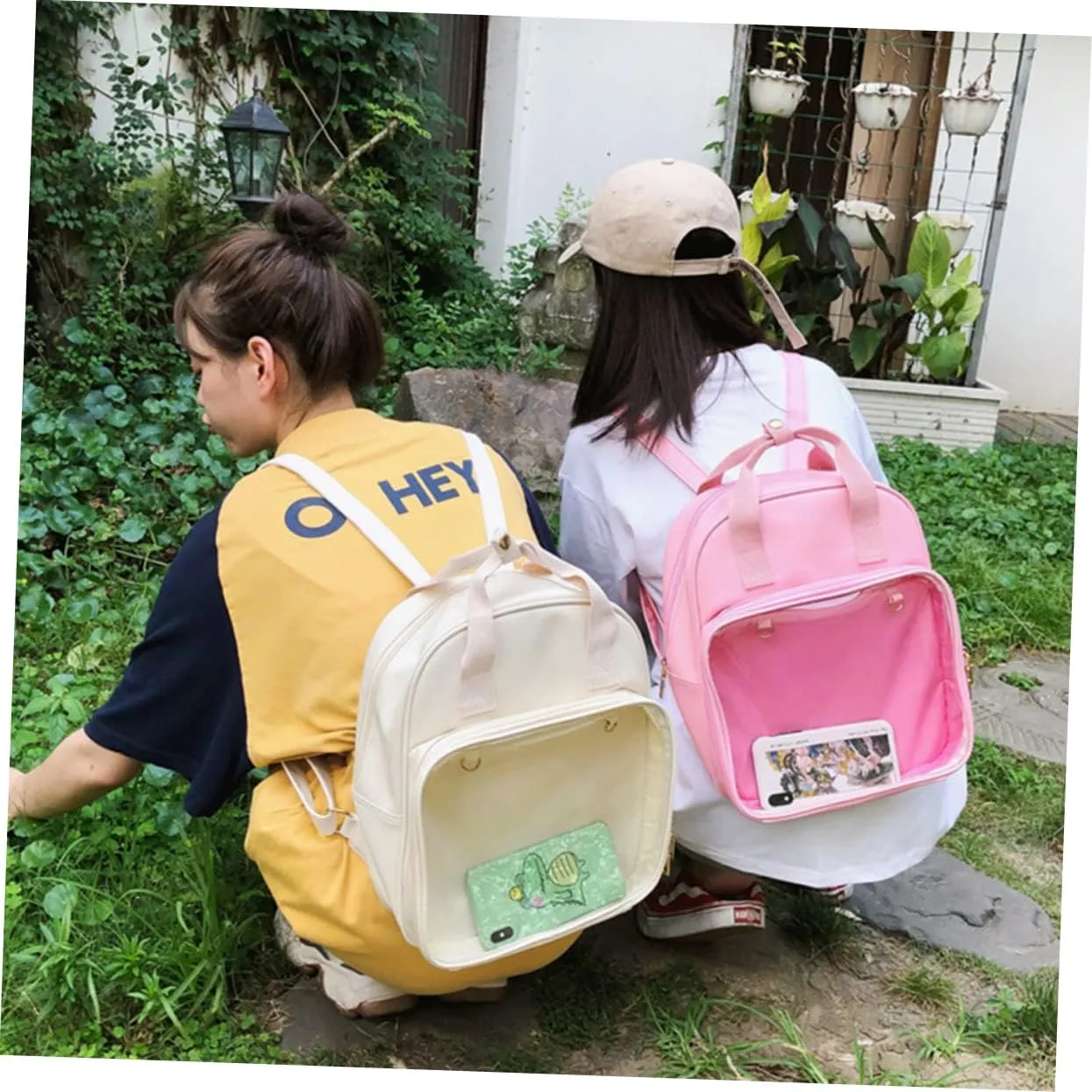 Candy Backpacks Pvc School Bag for Kids Students Storage Pockets Adjustable Straps