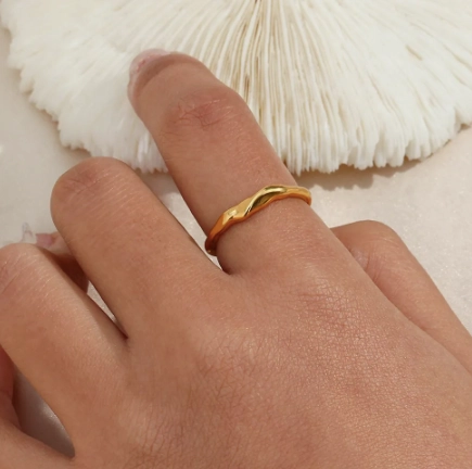 Capri | Adjustable Gold Plated Stainless Steel Ring