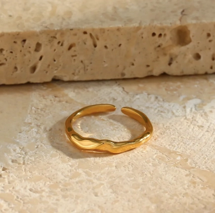 Capri | Adjustable Gold Plated Stainless Steel Ring
