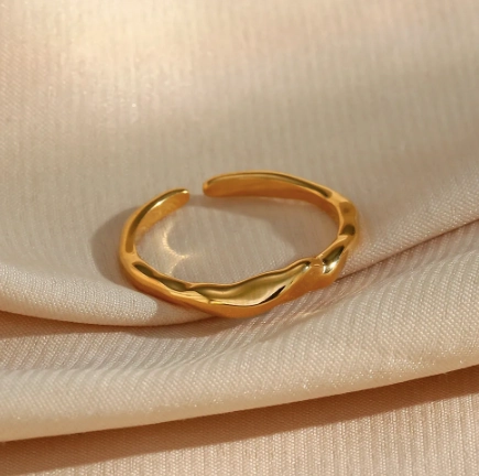 Capri | Adjustable Gold Plated Stainless Steel Ring