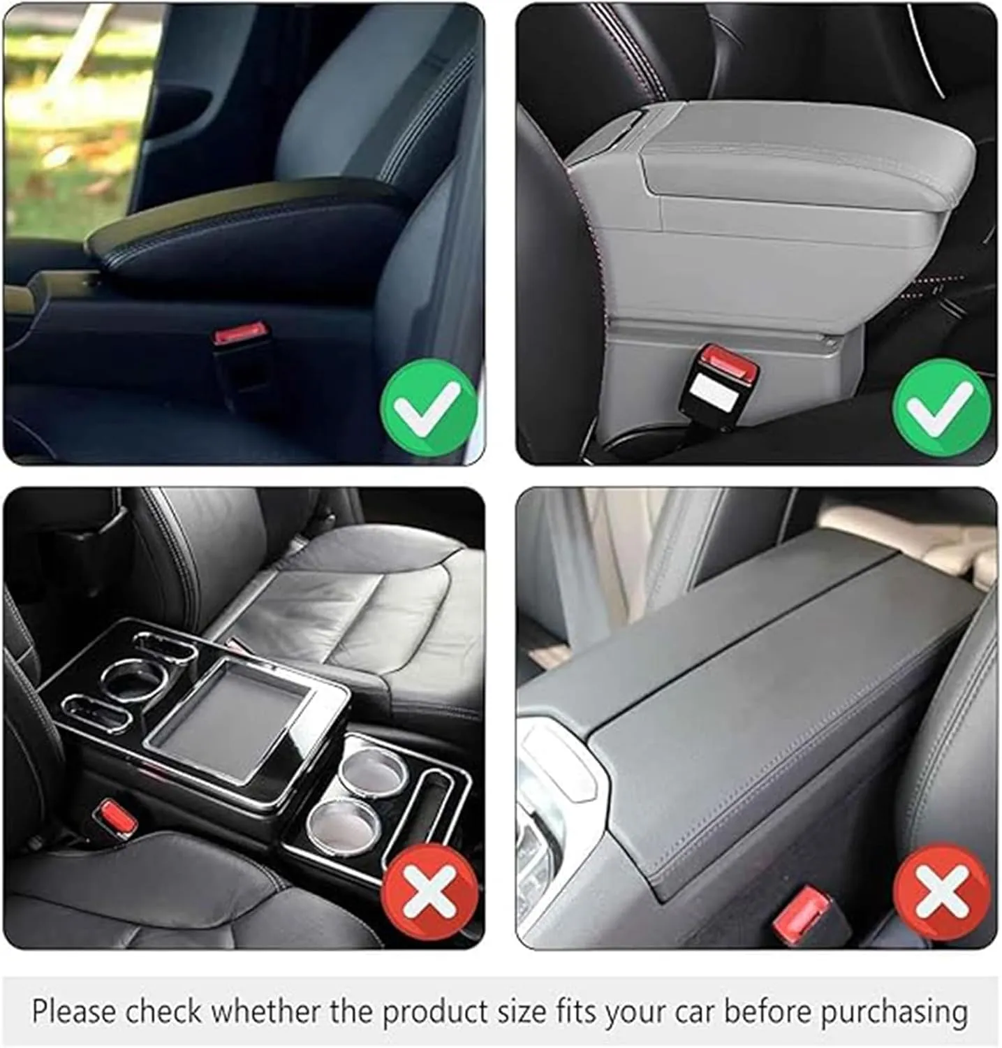 Center Console Cover for Ford C-MAX Flex Everest Territory Vertrek Escort, Universal Car Center Console Memory Foam Leather Armrest Cover Cushion with 2 Storage Bags, Yellow