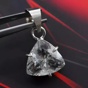 Certified White Sapphire 29.76 Ct Loose Gemstone 925 Silver Pendant for jewelry making