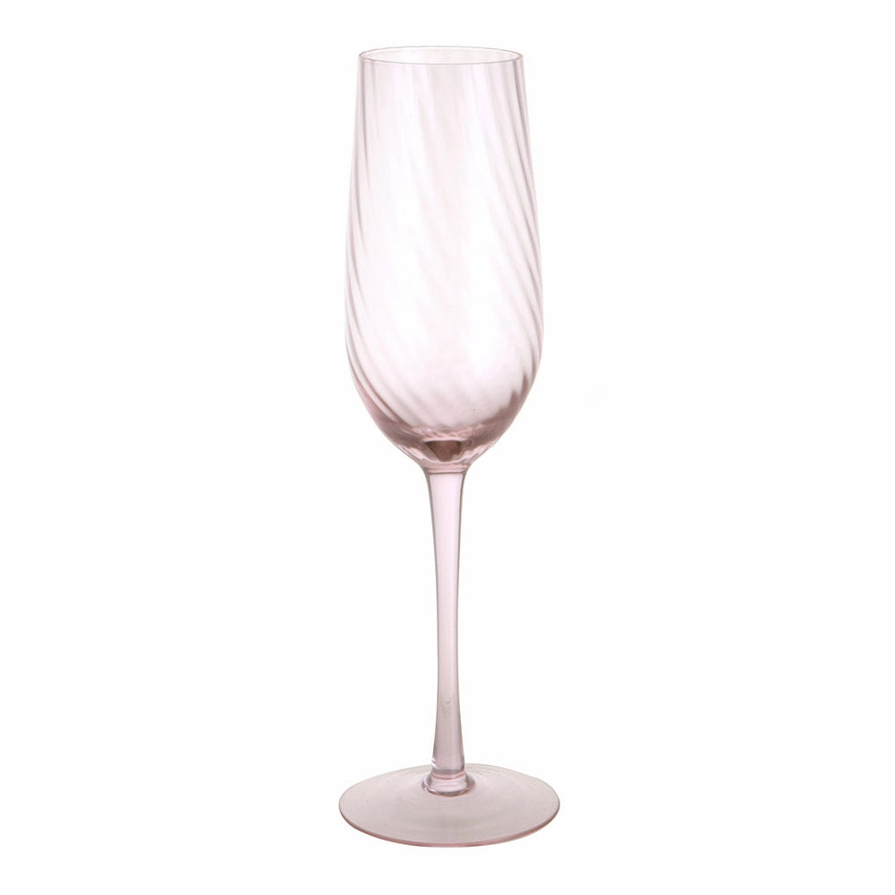 Champagne Flute Ribbed Swirl Blush