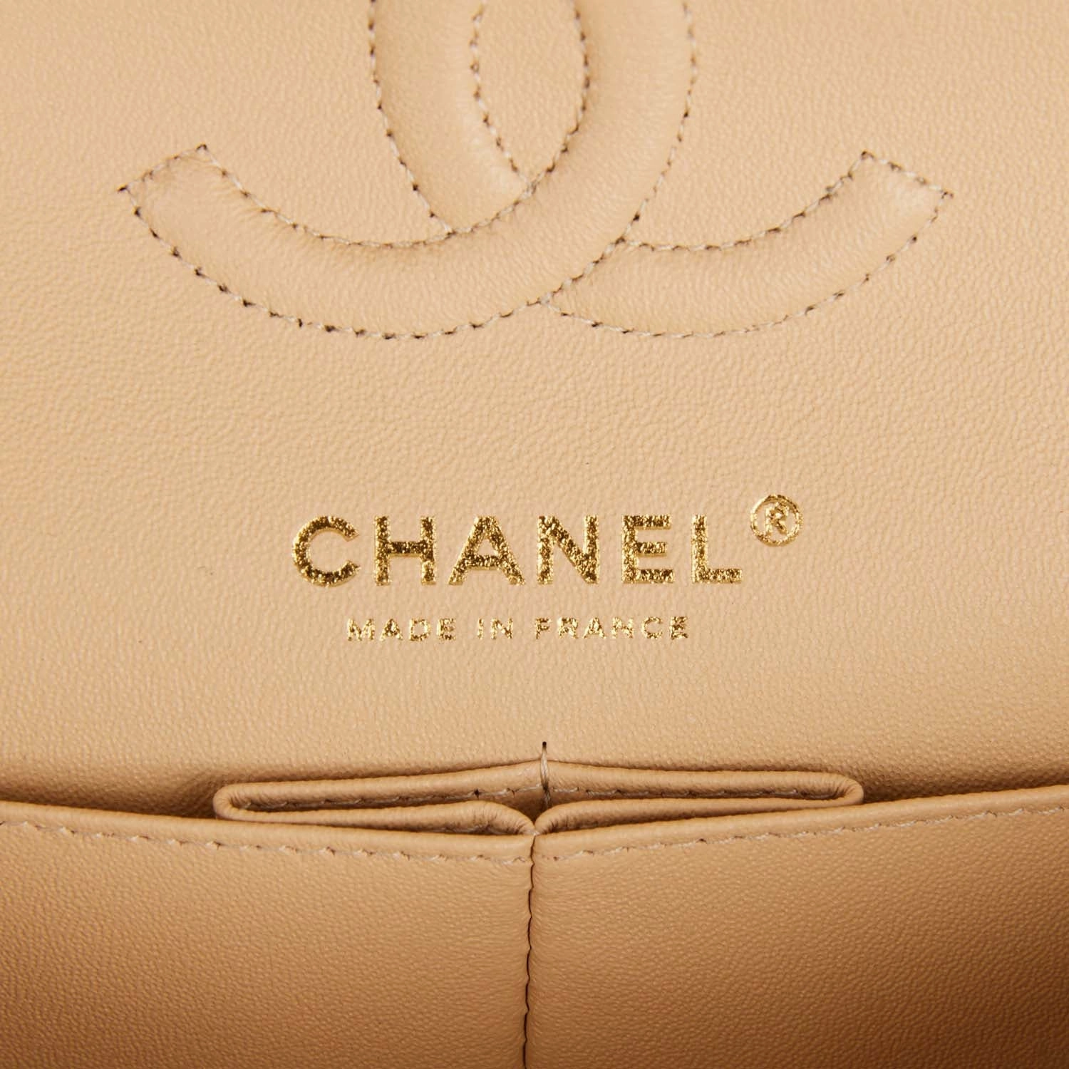 Chanel Small Classic Double Flap Bag Beige Caviar Gold Hardware