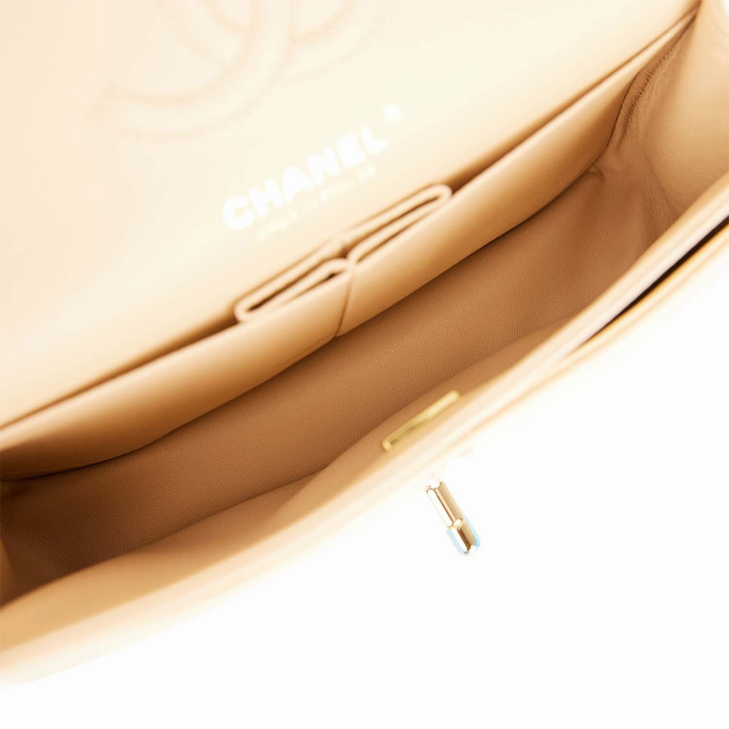Chanel Small Classic Double Flap Bag Beige Caviar Gold Hardware