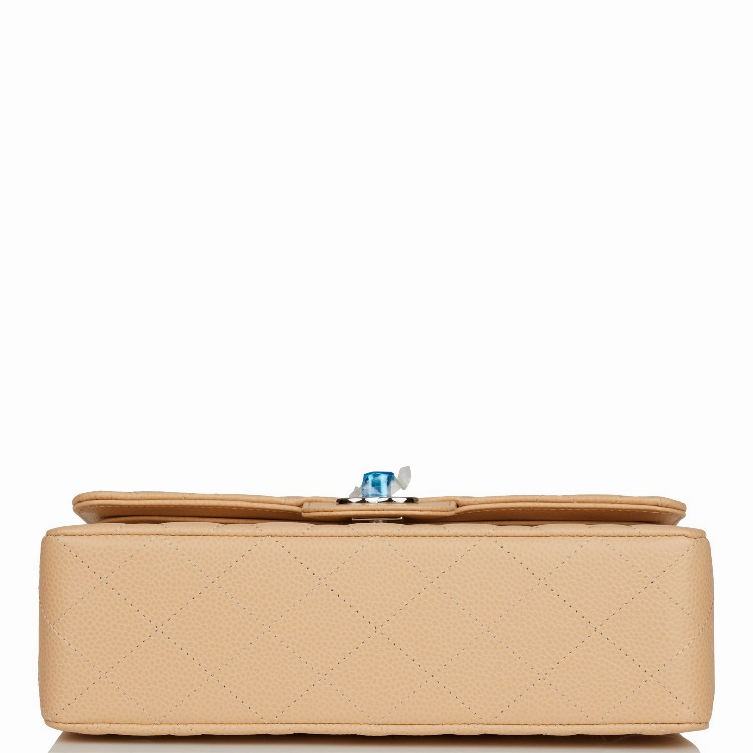 Chanel Small Classic Double Flap Bag Beige Caviar Silver Hardware