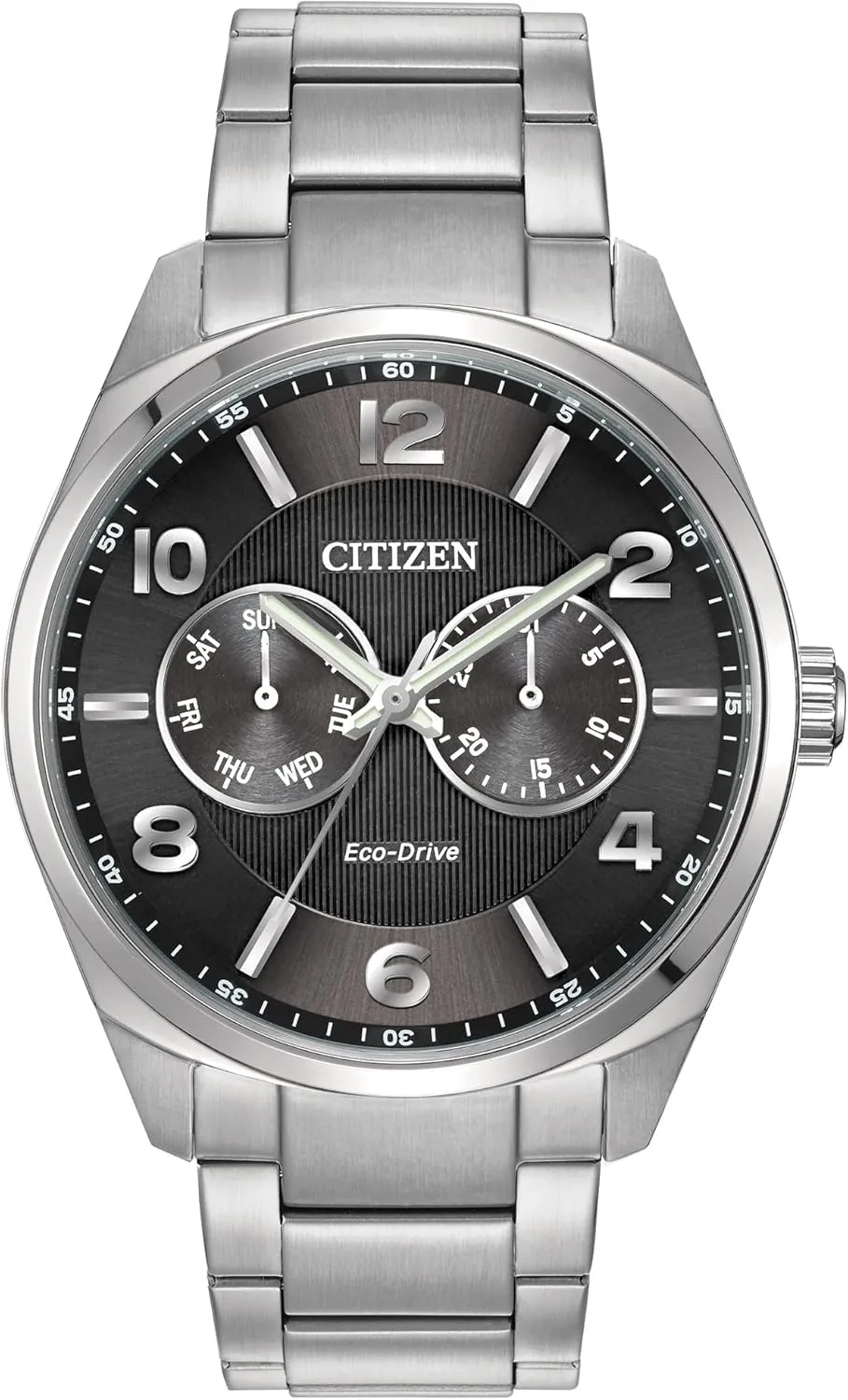 Citizen Men's Eco-Drive Corso Classic Watch in Stainless Steel, Black Dial (Model: AO9020-84E)