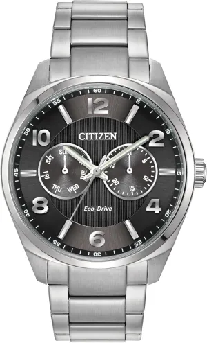 Citizen Men's Eco-Drive Corso Classic Watch in Stainless Steel, Black Dial (Model: AO9020-84E)
