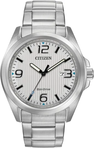 Citizen Men's Eco-Drive Weekender Garrison Field Watch in Stainless Steel, Silver Dial (Model: AW1430-86A)