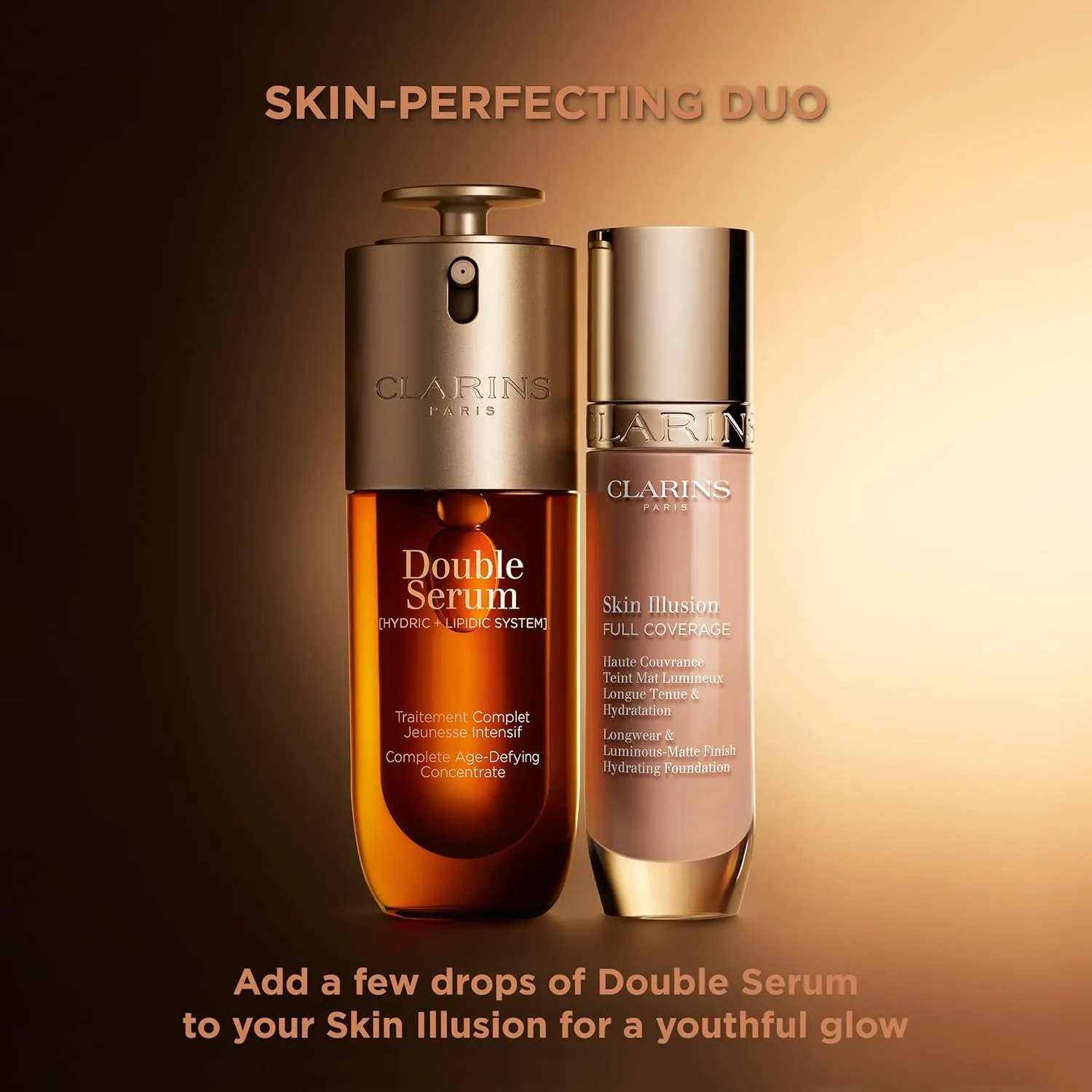Clarins NEW Skin Illusion Longwear Full Coverage Foundation | Luminous Matte Finish | 24H* Hold and 24H** Hydration | Natural Looking Complexion | Transfer Proof, Sweat Proof and Smudge Proof