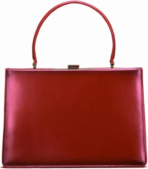 Clip Closure Luxury Genuine Leather Women's Handbag Temperament Age Reduction Commuter Bag