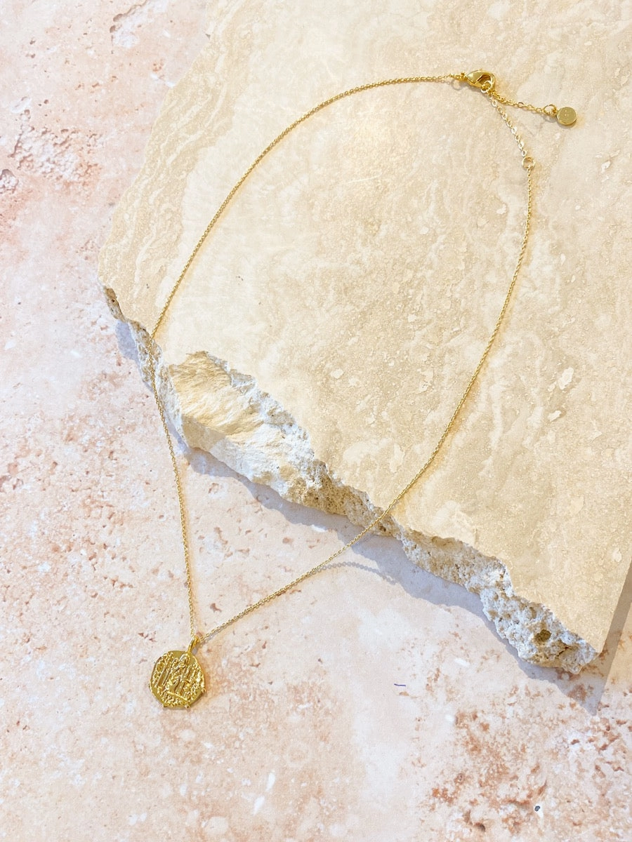 Coin Charm 18K Gold Plated Necklace