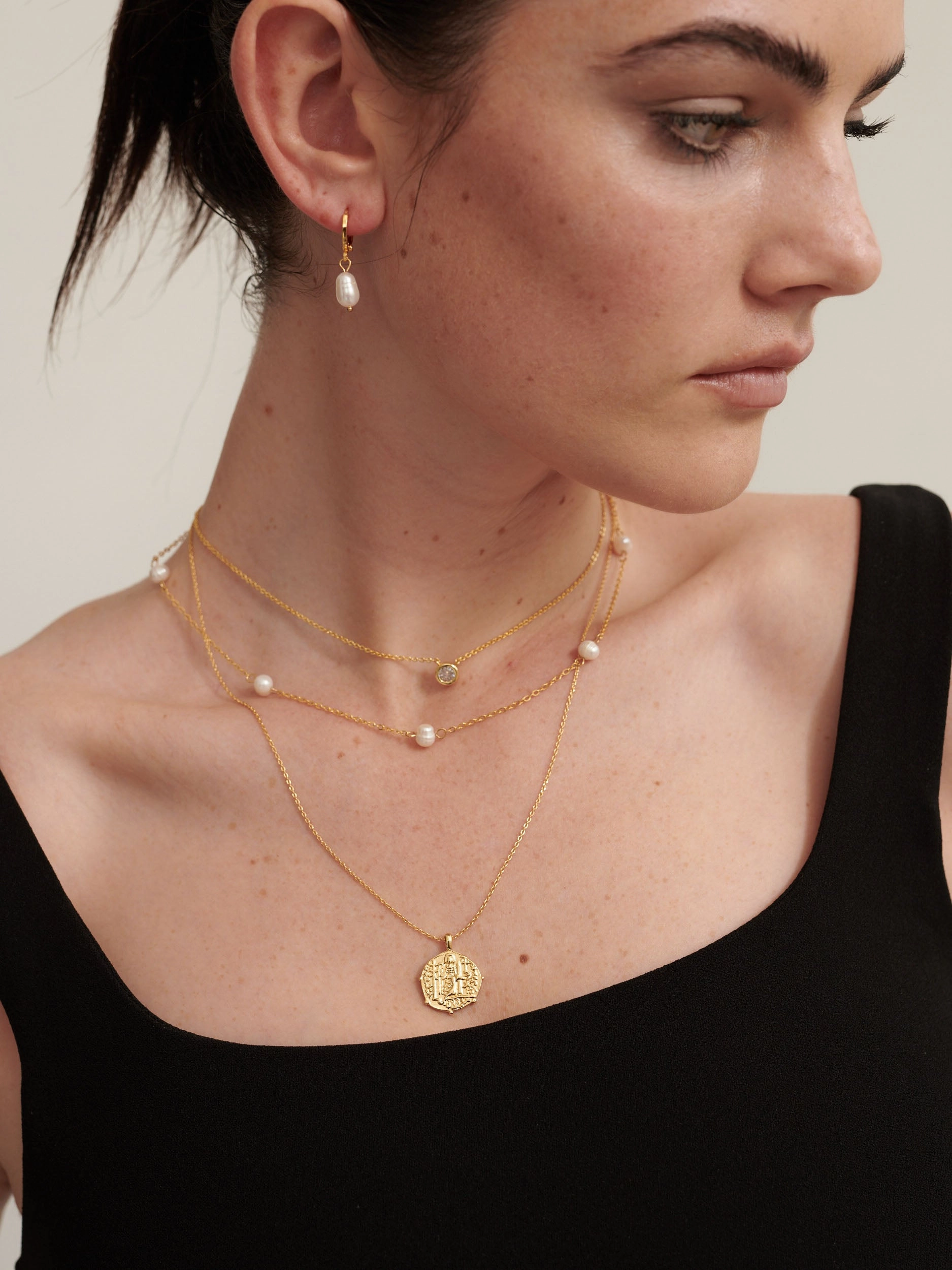 Coin Charm 18K Gold Plated Necklace