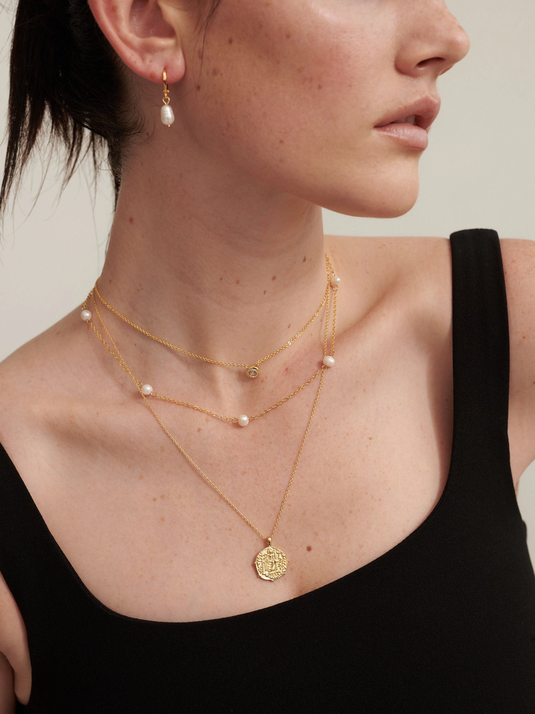 Coin Charm 18K Gold Plated Necklace
