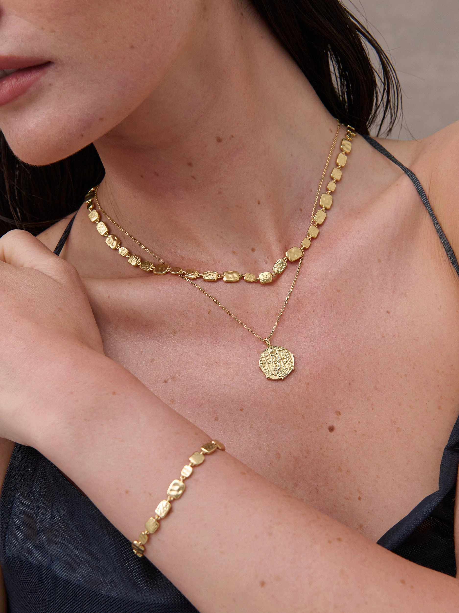 Coin Charm 18K Gold Plated Necklace