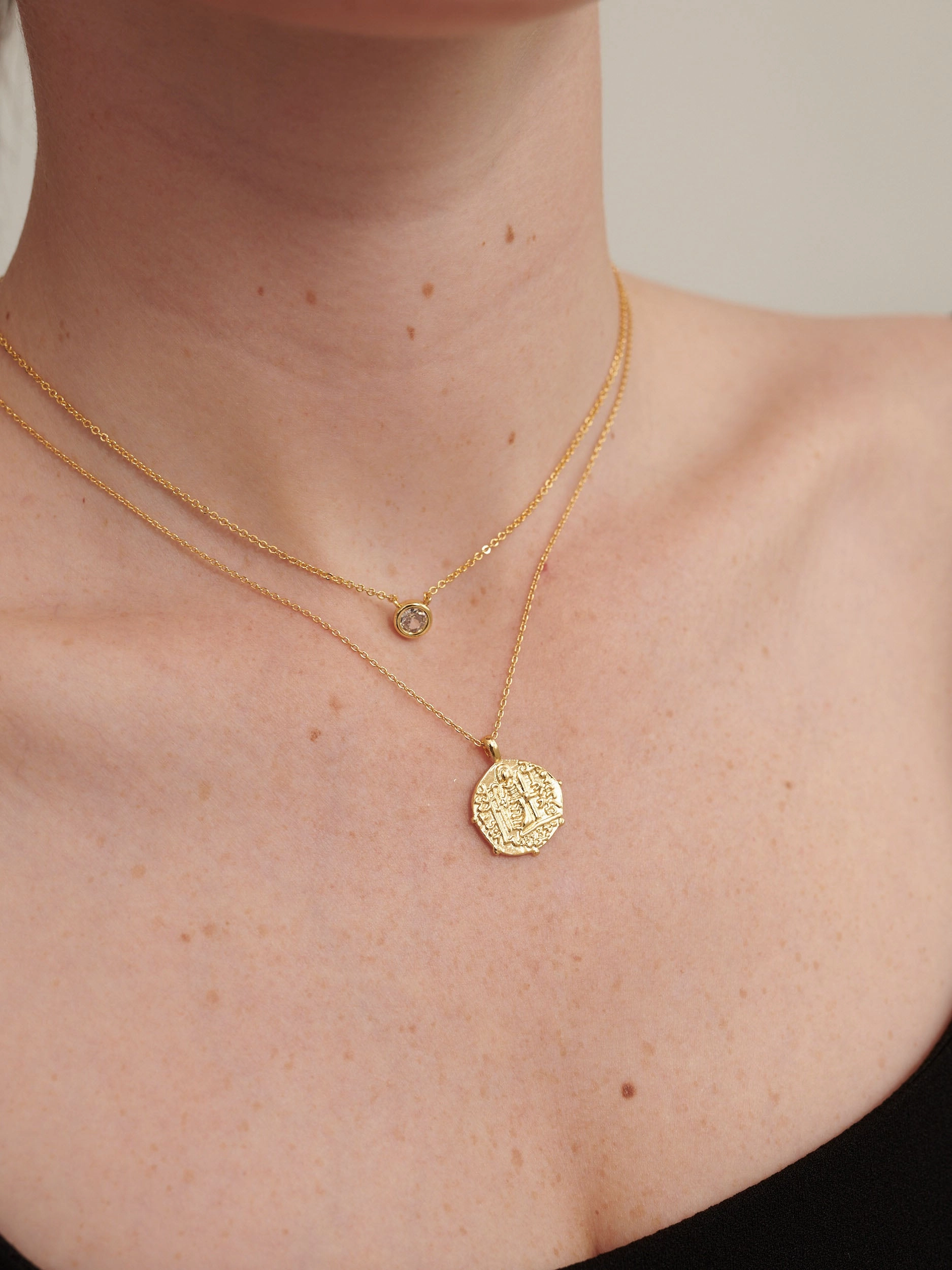 Coin Charm 18K Gold Plated Necklace