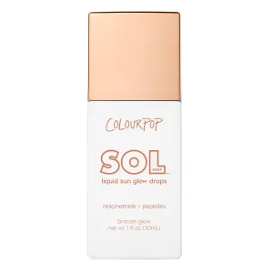 ColourPop Sol Liquid Sun Glow Drops - Buildable Face & Body Bronzer Drops Enriched with Niacinamide & Peptides for a Lightweight & Customizable Glow and Healthy-Looking Skin (1.11 oz)