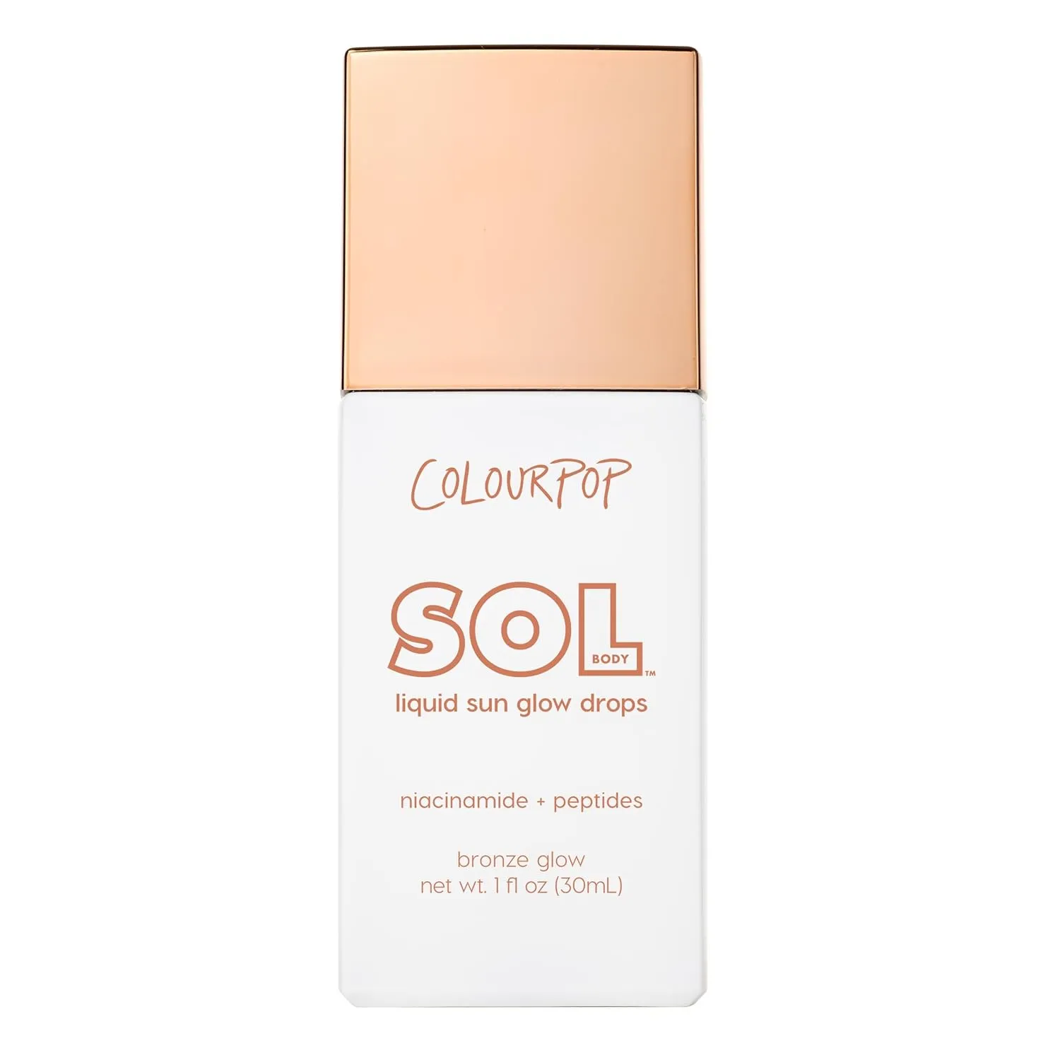 ColourPop Sol Liquid Sun Glow Drops - Buildable Face & Body Bronzer Drops Enriched with Niacinamide & Peptides for a Lightweight & Customizable Glow and Healthy-Looking Skin (1.11 oz)