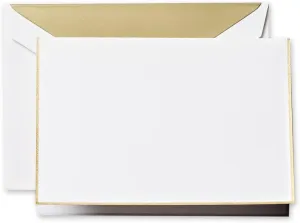 Crane & Co. Gold Bordered Pearl White Note (CF1425)