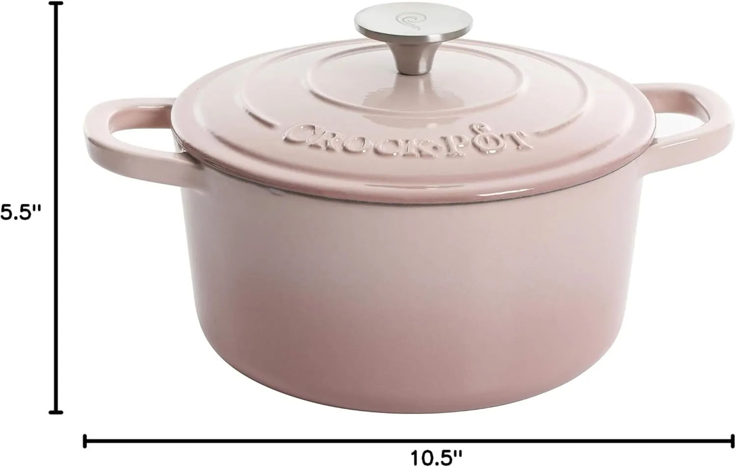 Crock-Pot Artisan Round Enameled Cast Iron Dutch Oven, 7-Quart, Blush Pink