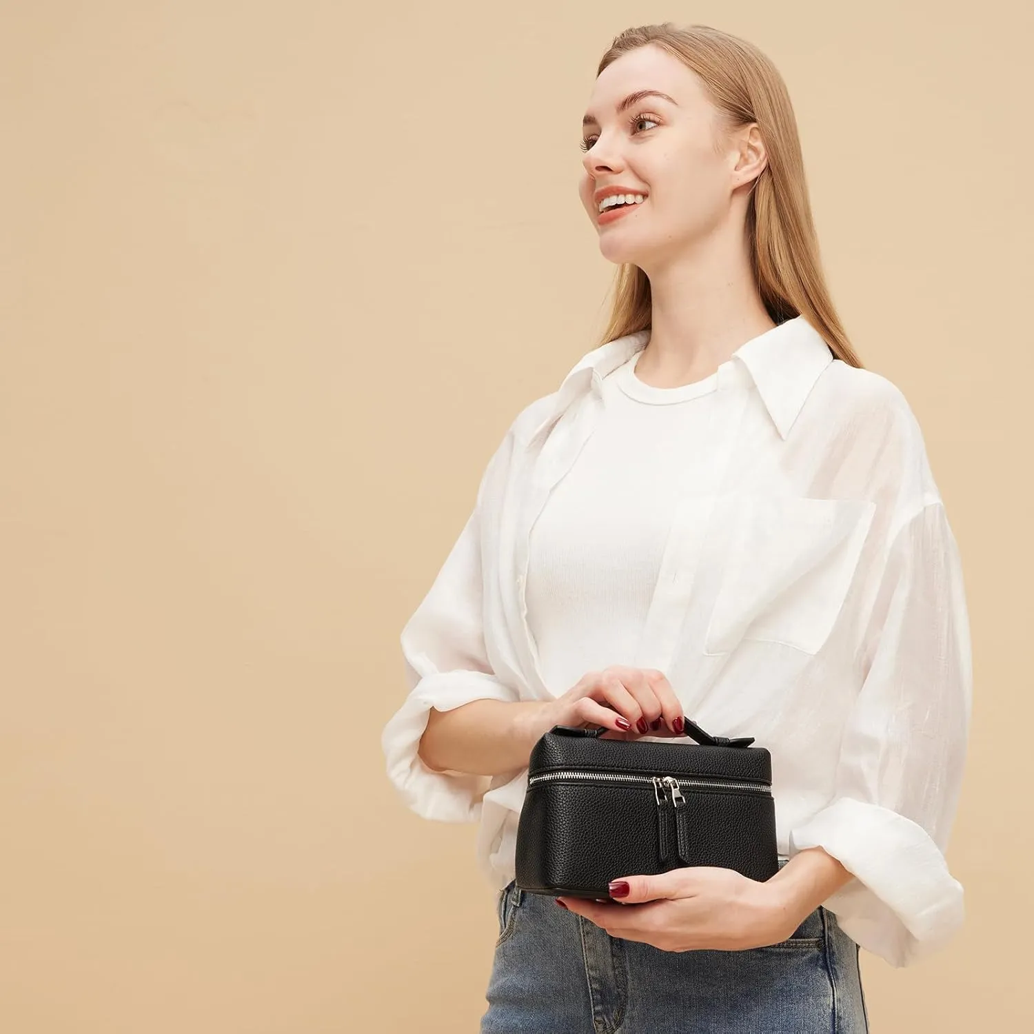 Crossbody Bag for Women, Small Top-Handle Leather Purse Designer Trendy Shoulder Bag Luxury Pouch
