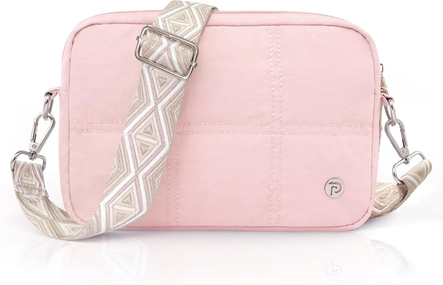 Crossbody Bags for Women, Small Quilted Shoulder Handbag with Adjustable Guitar Strap and Card Slots, Travel Purse