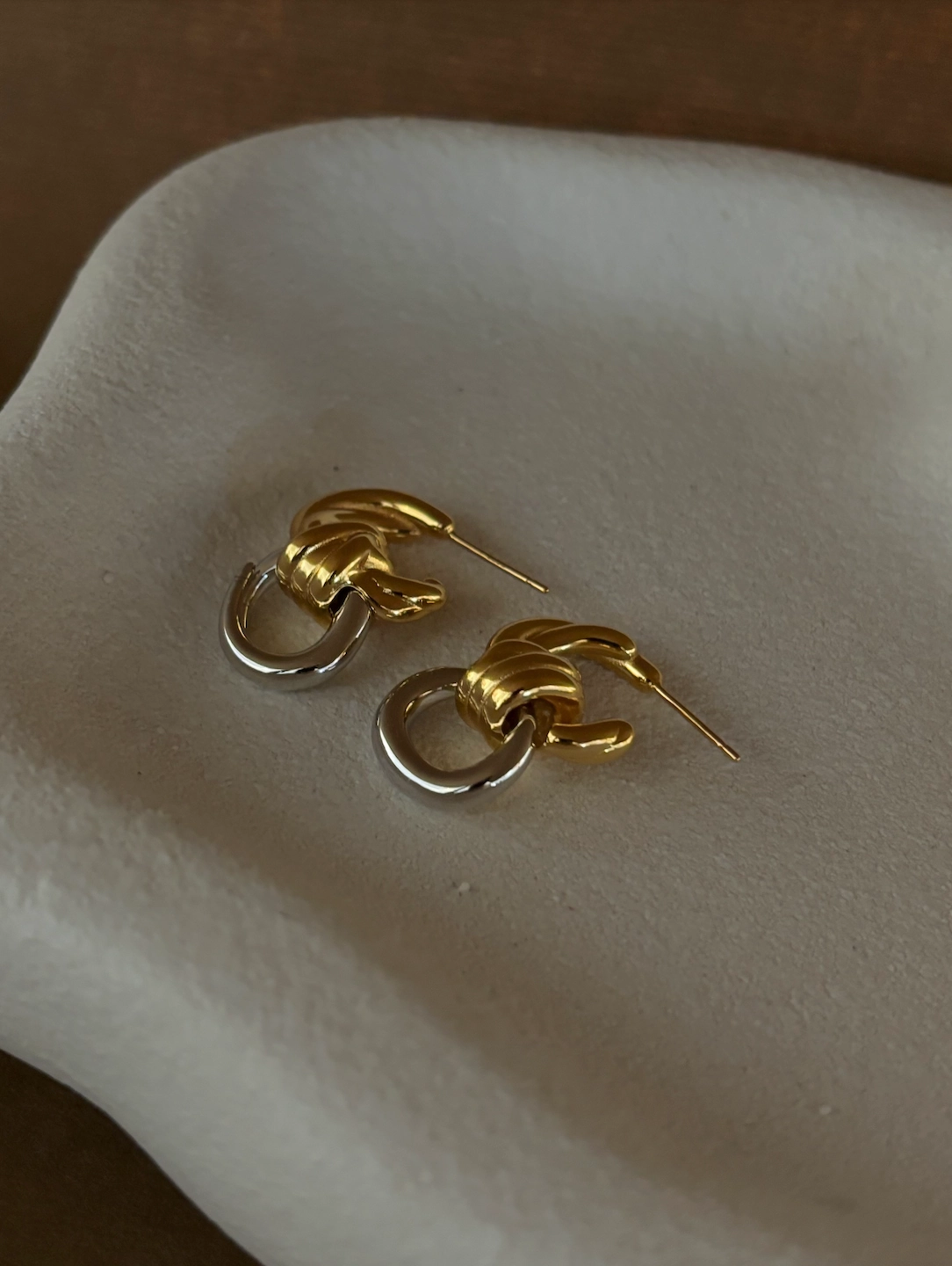 Delica Knotted Mixed Plated Earrings