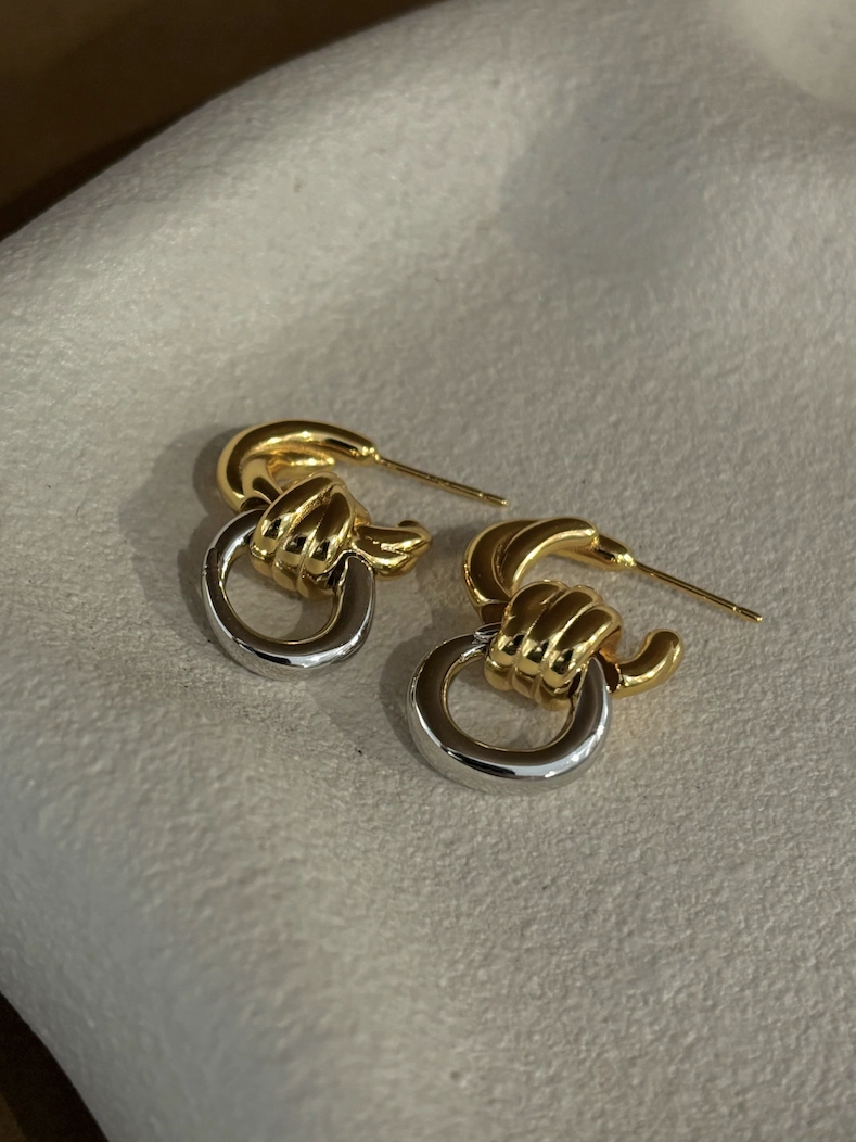 Delica Knotted Mixed Plated Earrings
