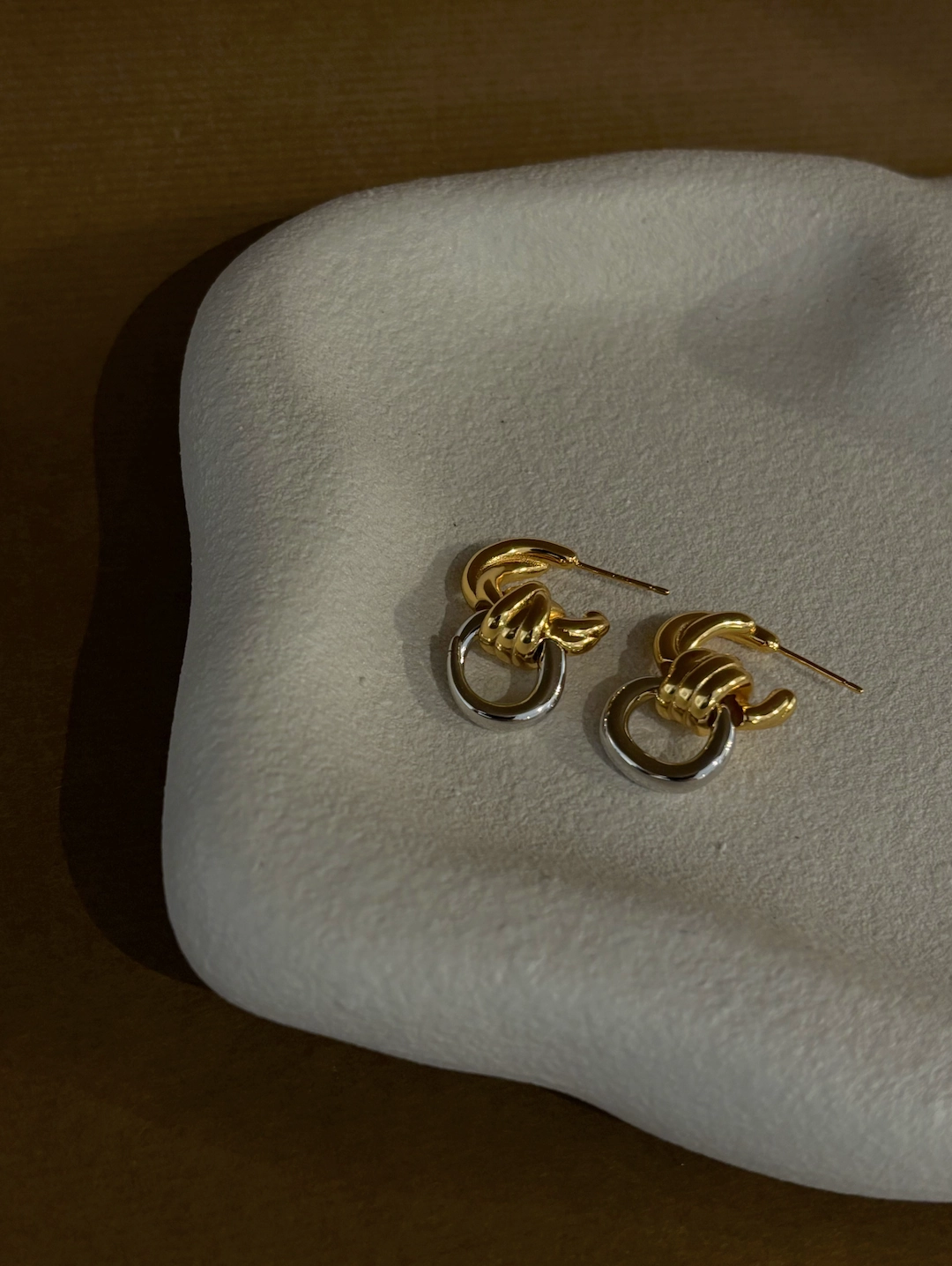 Delica Knotted Mixed Plated Earrings