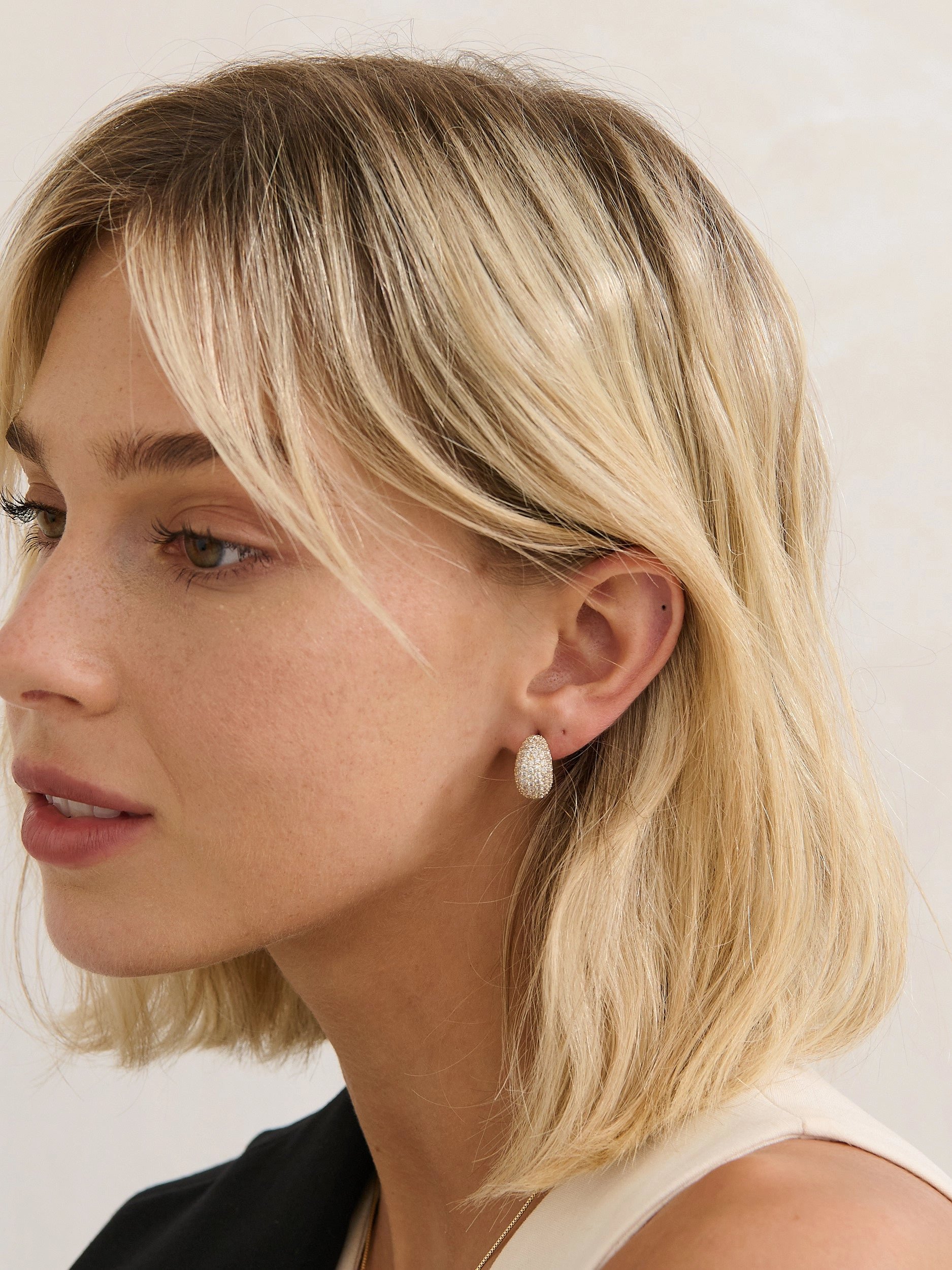Diamanté Droplet 18K Gold Plated Earrings