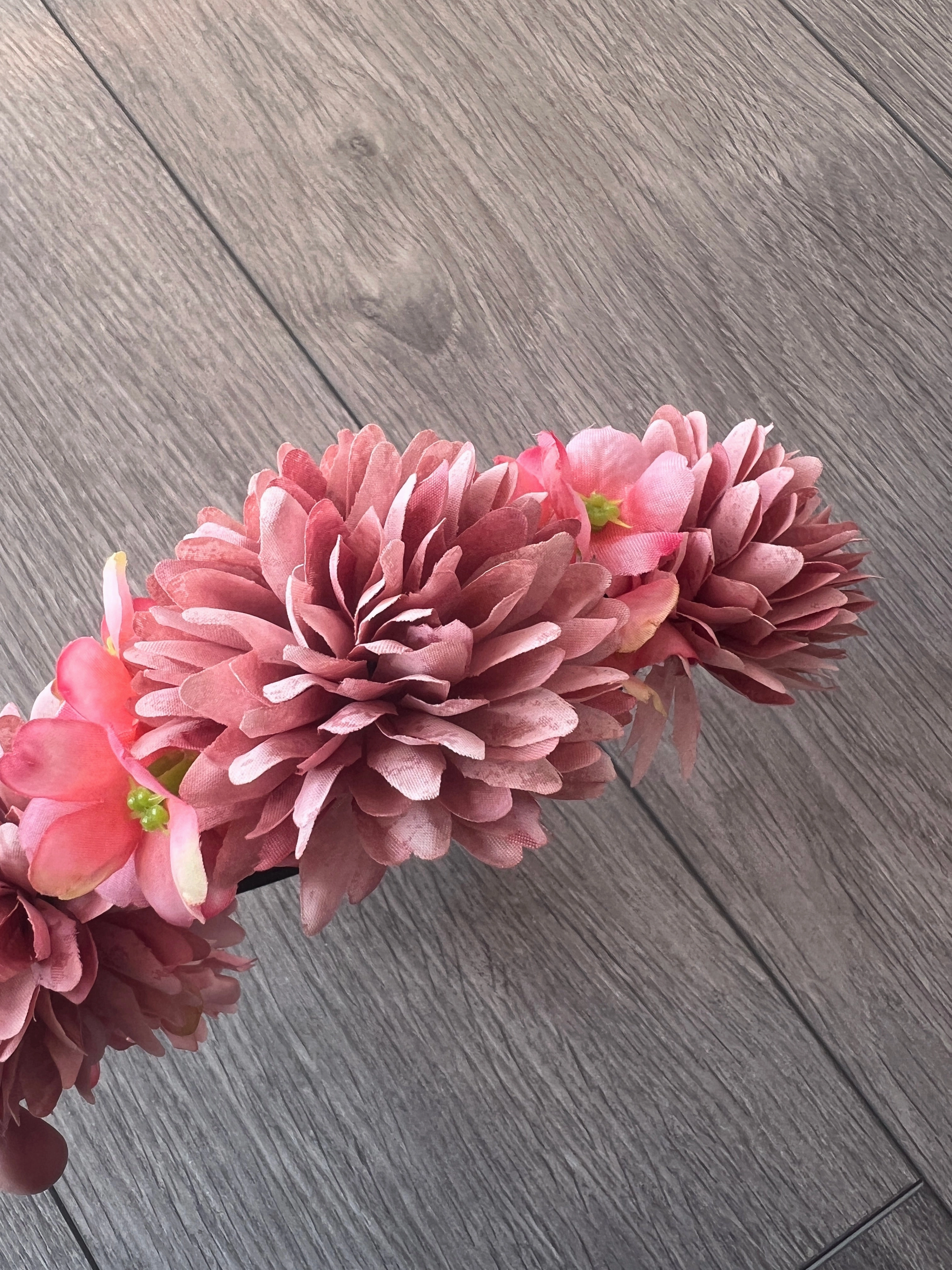 Dusky Pink Dahlia Flower Headband