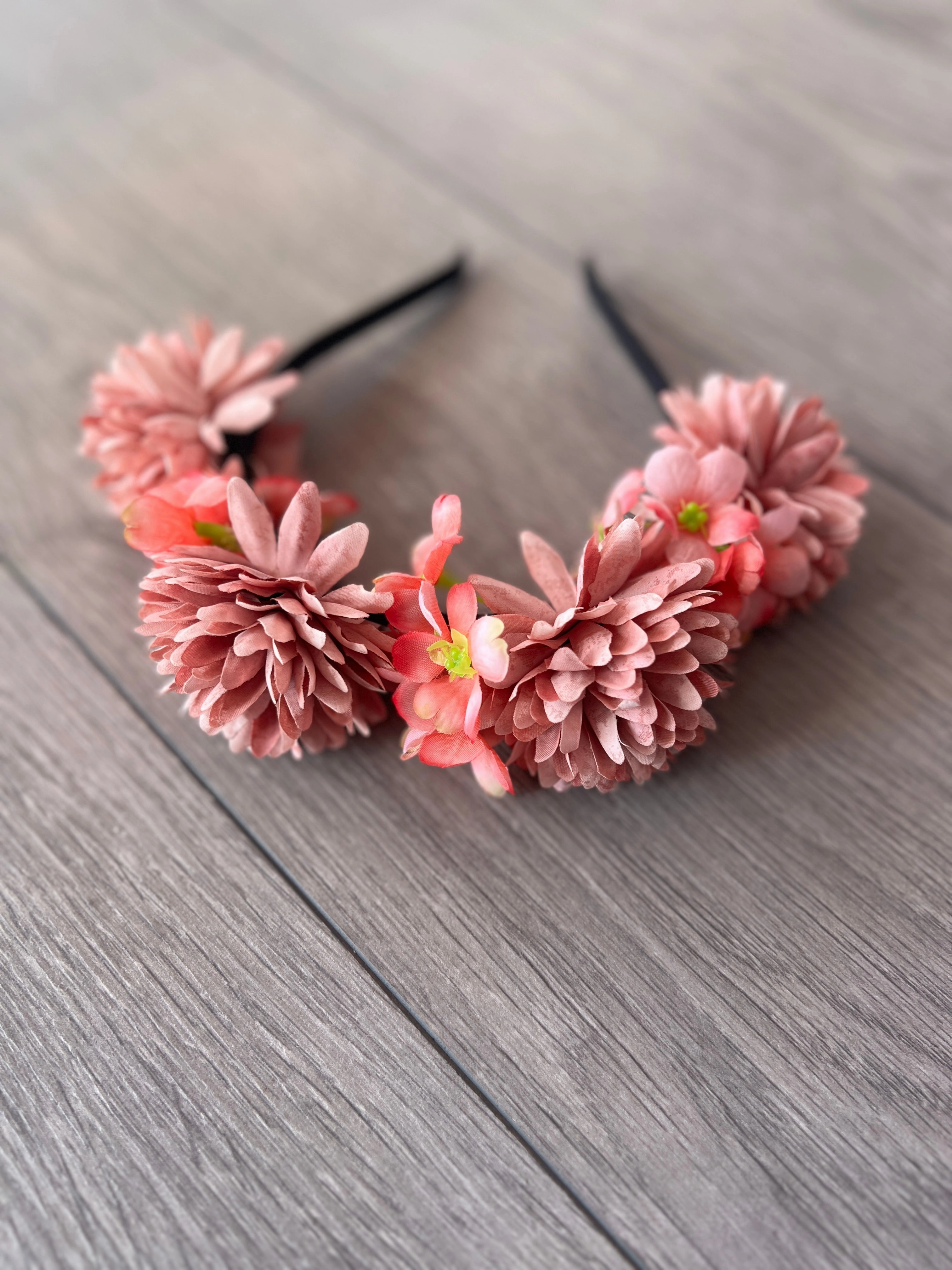 Dusky Pink Dahlia Flower Headband