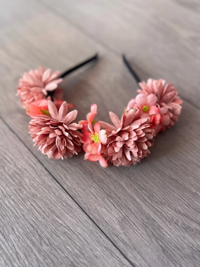 Dusky Pink Dahlia Flower Headband