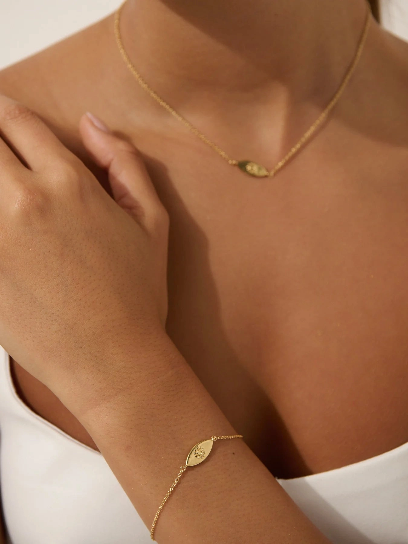 EVIL EYE PLATED BRACELET - Gold