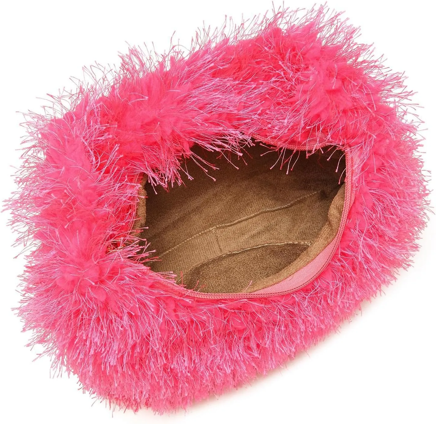Faux Fur Fluffy Hobo Bag Furry Handbag Purse Y2K Fuzzy Tote Bag,Trendy Cute Plush Purse for Women