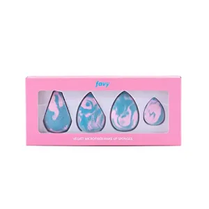 FAVY Velvet Microfiber Makeup Blender for Liquid, Creams, Powders, Foundation and Primers – 4 PACK, Professional Streak Free Application, Ultra Soft, Flawless Natural Beauty, Multi-Use Blenders