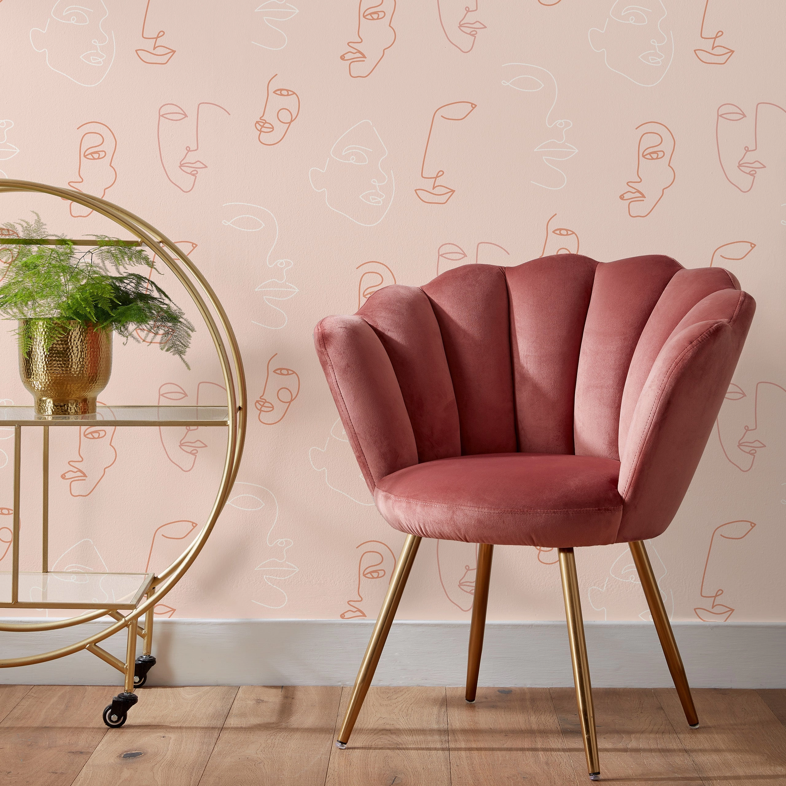 furn. Kindred Easy to apply Wallpaper Blush Pink