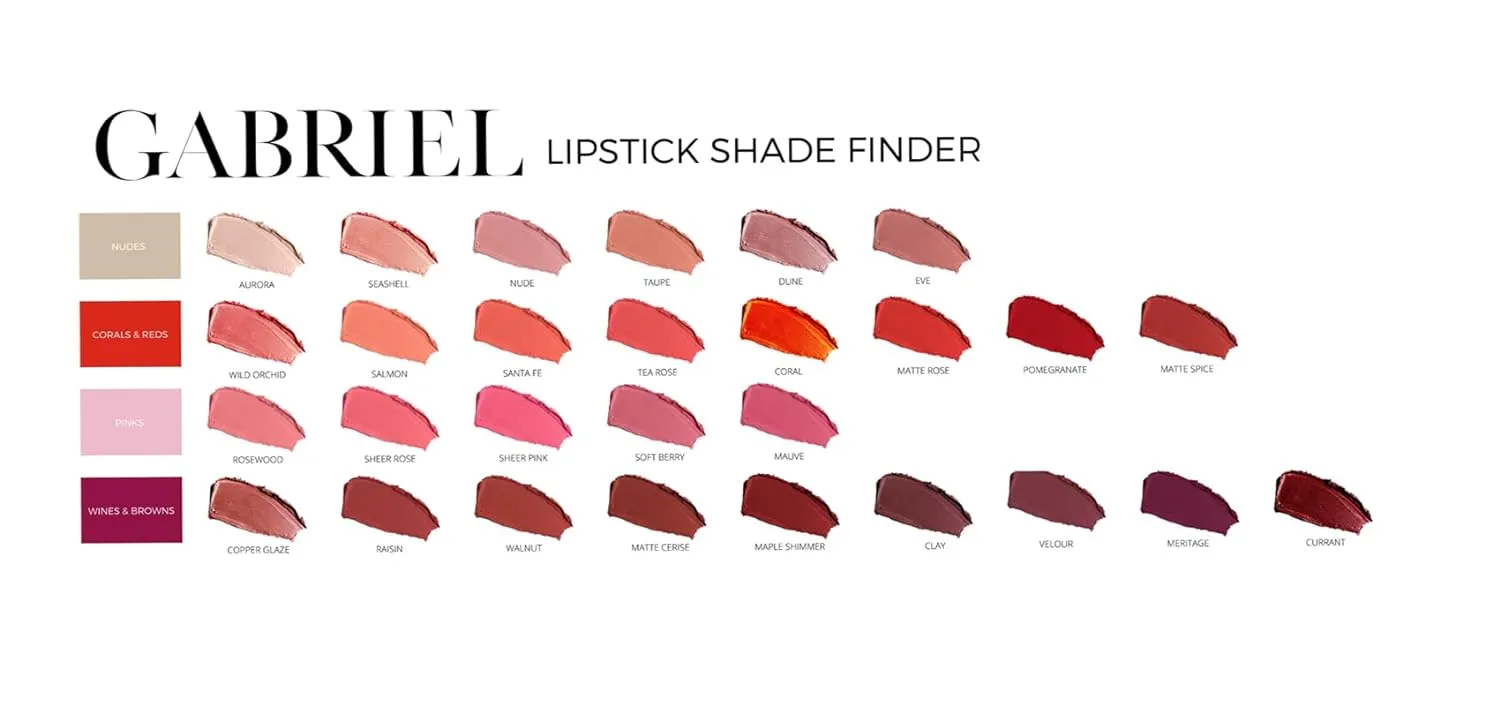 Gabriel Cosmetics Lipstick (Matte Cerise - Mauve Brown/Cool Crème)