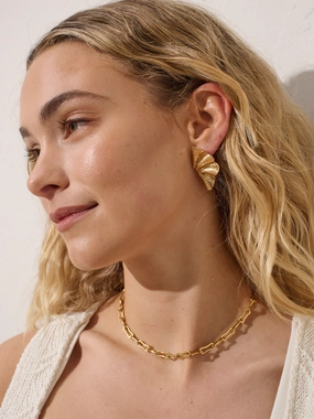 Ginko 18K Gold Plated Earrings