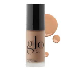 Glo Skin Beauty Luminous Liquid Mineral Foundation Makeup with SPF 18 (Café) - Improves Uneven Skin Tone, Smooths & Corrects Imperfections, Sheer to Medium Coverage, Dewy Finish