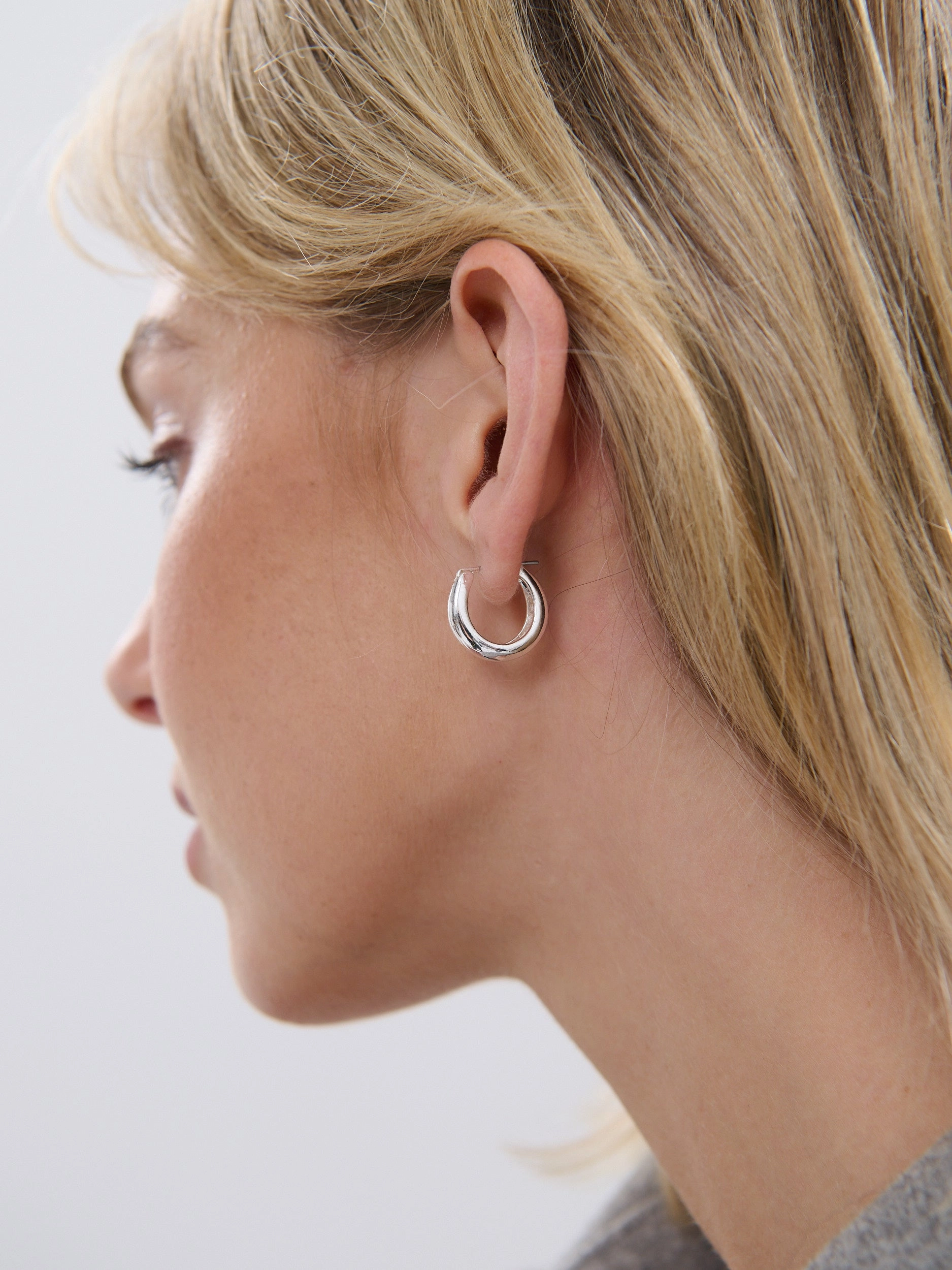 Greta Sterling Silver Plated Huggie Earrings