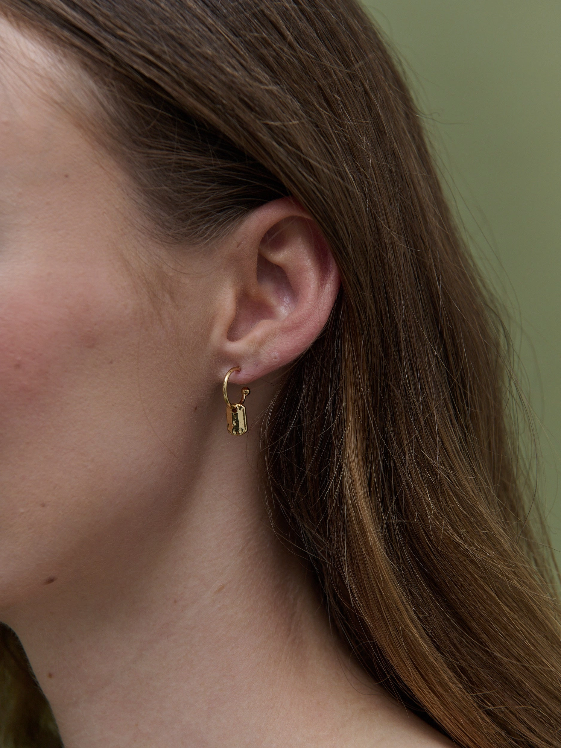 Hammered Drop 18K Gold Plated Earrings