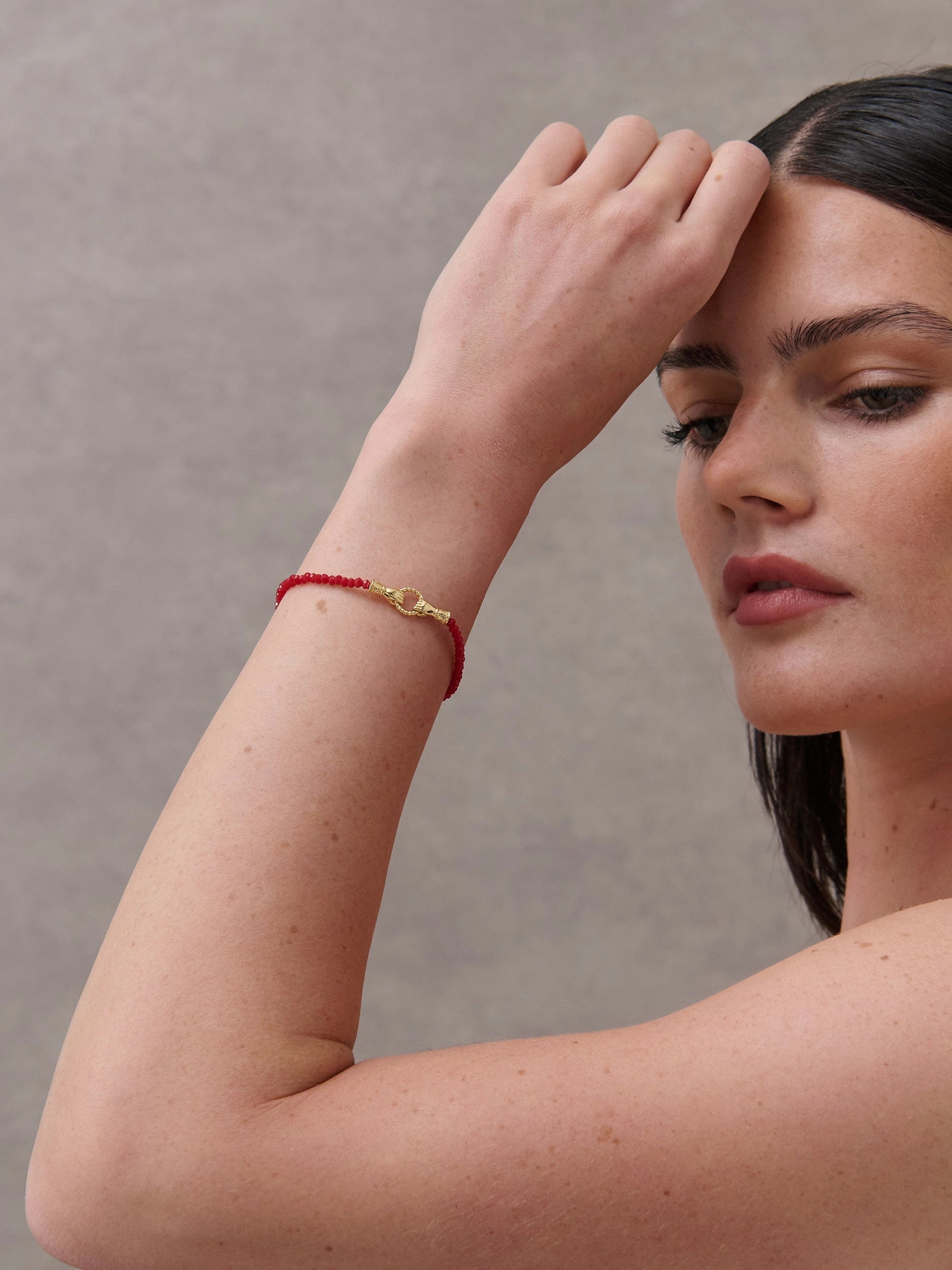 Harry 18K Gold Plated Bracelet in Red
