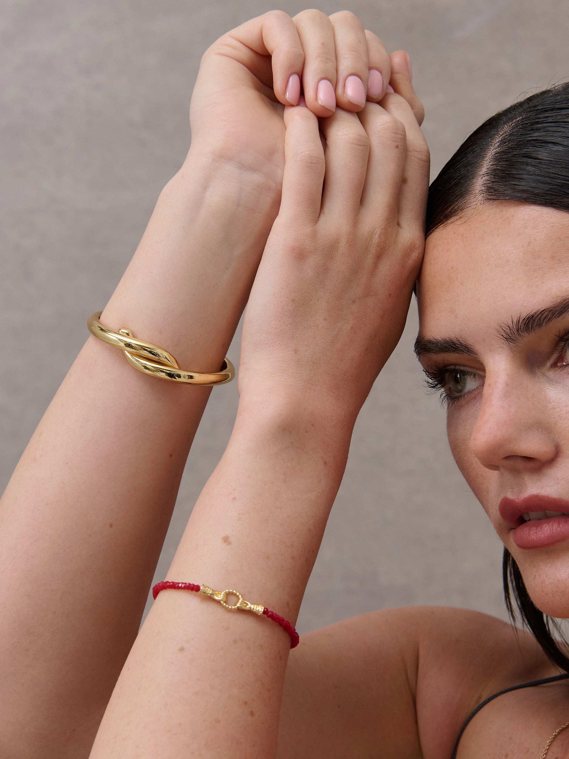 Harry 18K Gold Plated Bracelet in Red