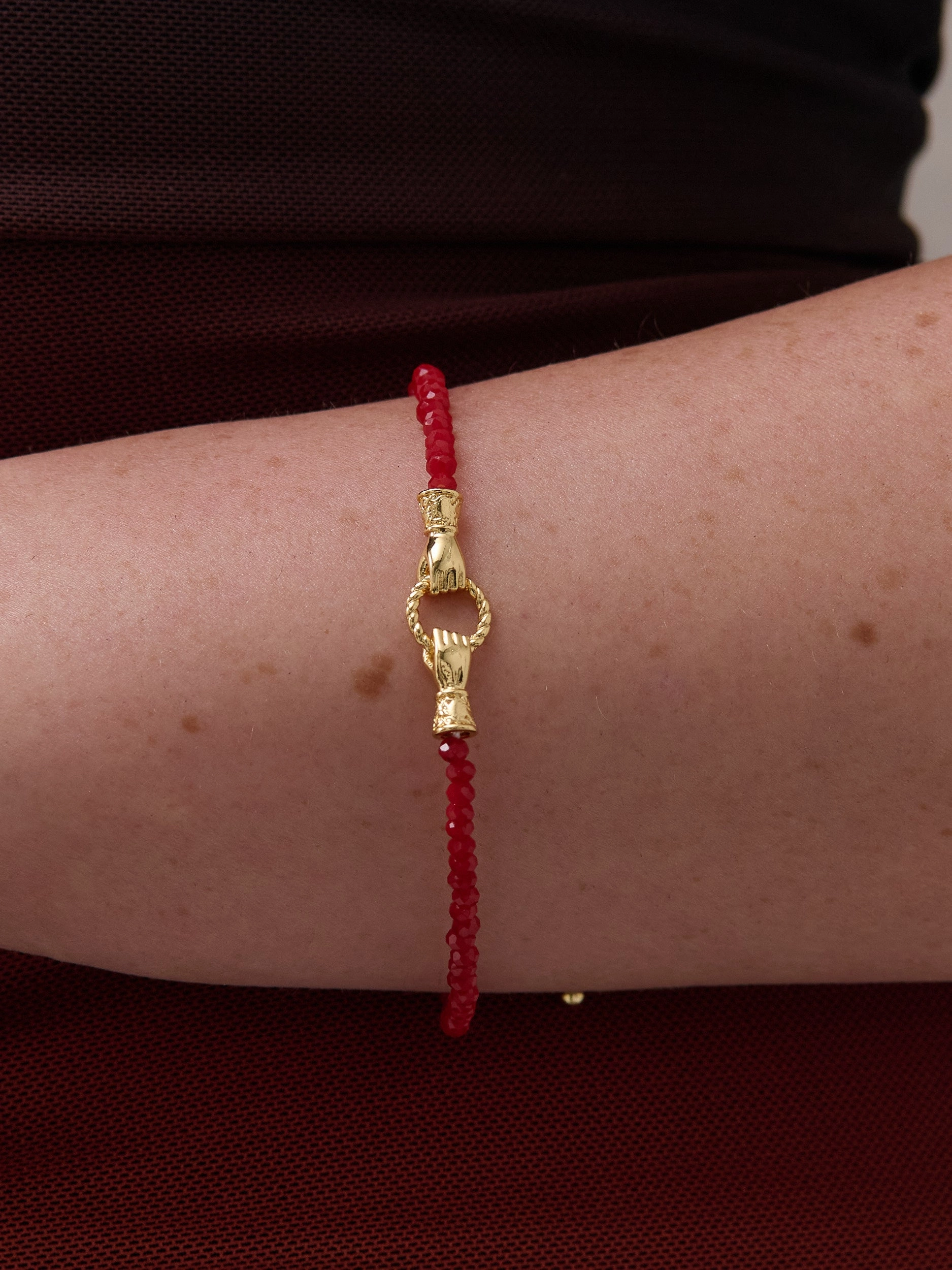 Harry 18K Gold Plated Bracelet in Red