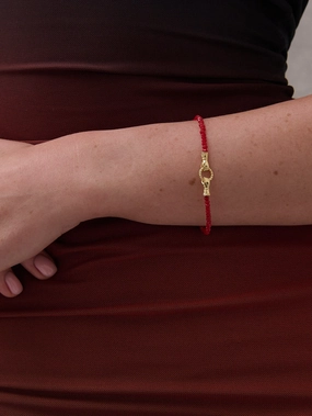 Harry 18K Gold Plated Bracelet in Red