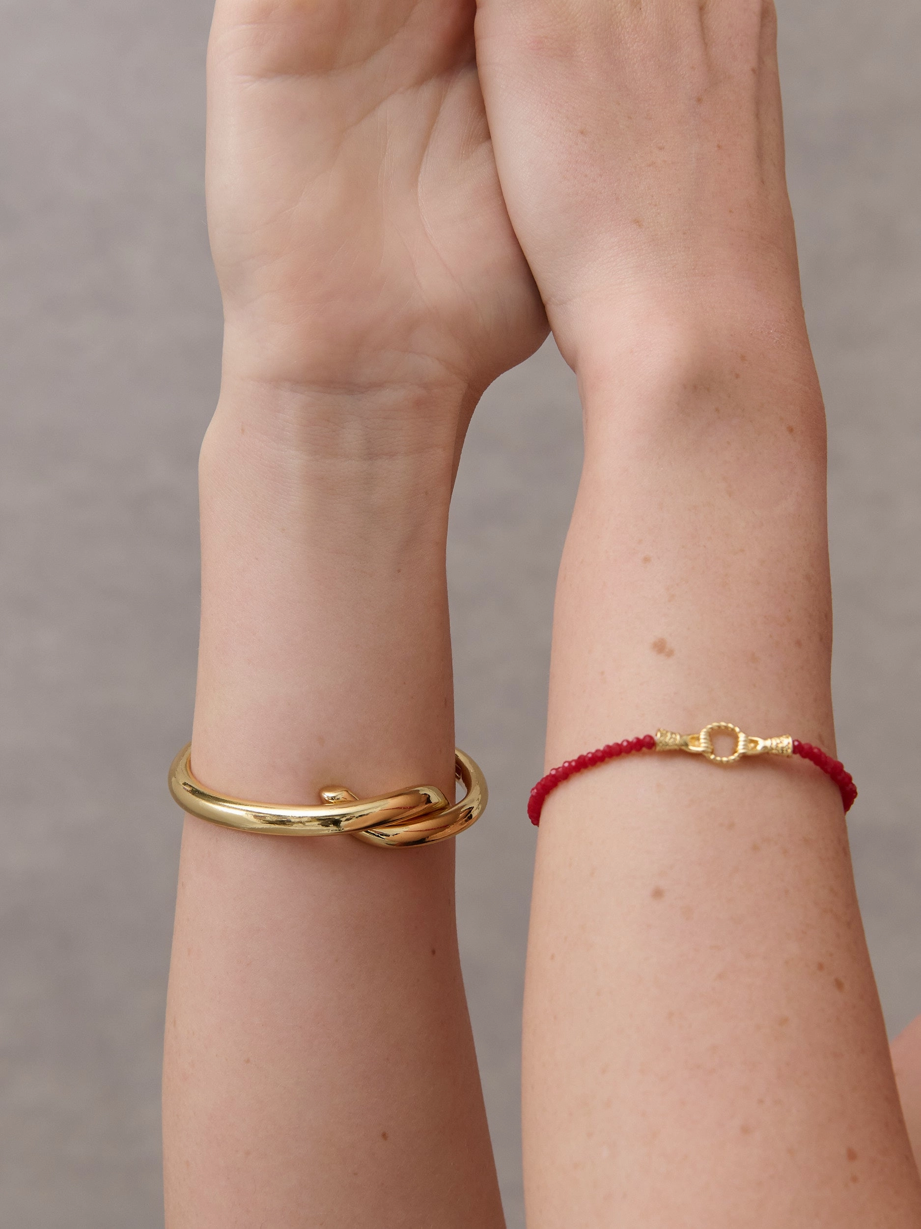 Harry 18K Gold Plated Bracelet in Red
