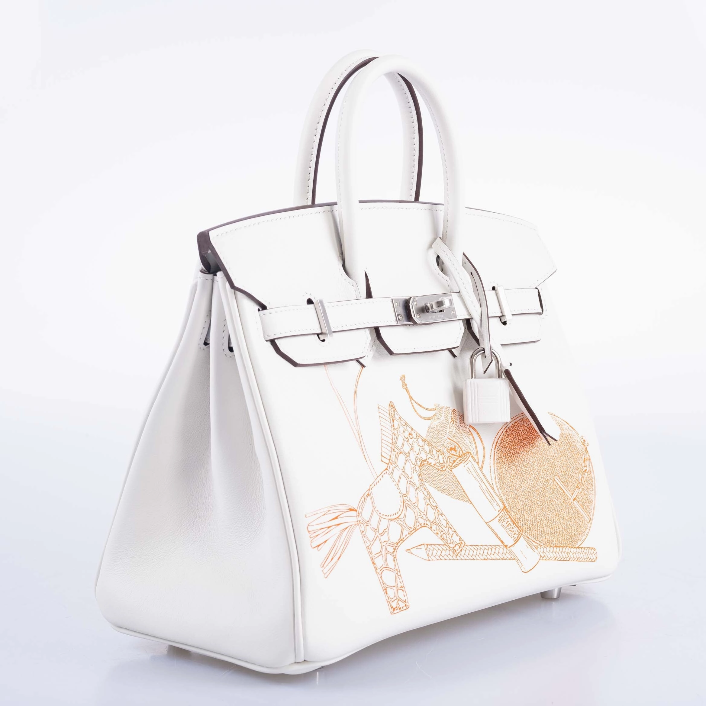 Hermès Birkin 25 In and Out Blanc Swift with Palladium Hardware